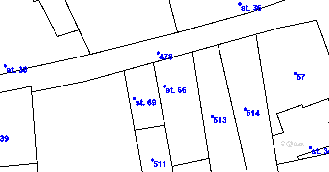 Parcela st. 66 v KÚ Brodec, Katastrální mapa