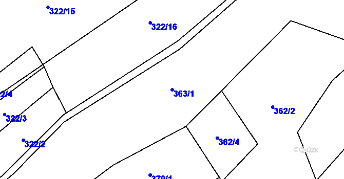 Parcela st. 363/1 v KÚ Brodec, Katastrální mapa