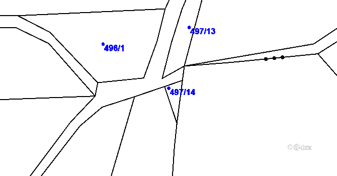 Parcela st. 497/14 v KÚ Brodec, Katastrální mapa