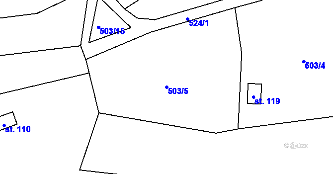 Parcela st. 503/5 v KÚ Brodec, Katastrální mapa