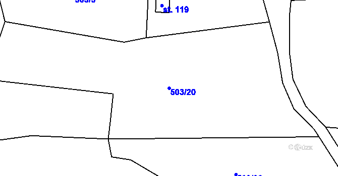 Parcela st. 503/20 v KÚ Brodec, Katastrální mapa