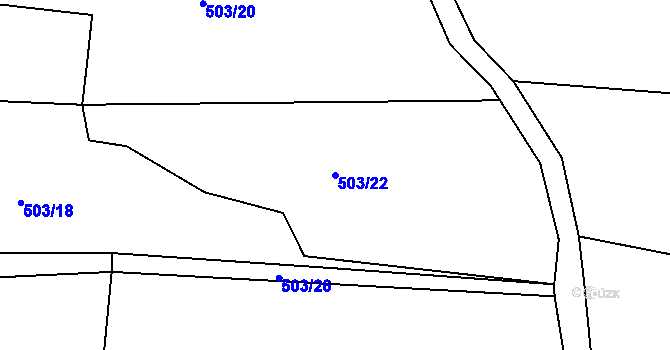 Parcela st. 503/22 v KÚ Brodec, Katastrální mapa