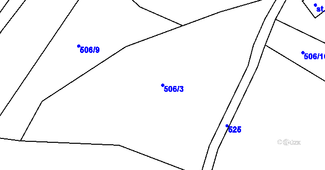 Parcela st. 506/3 v KÚ Brodec, Katastrální mapa