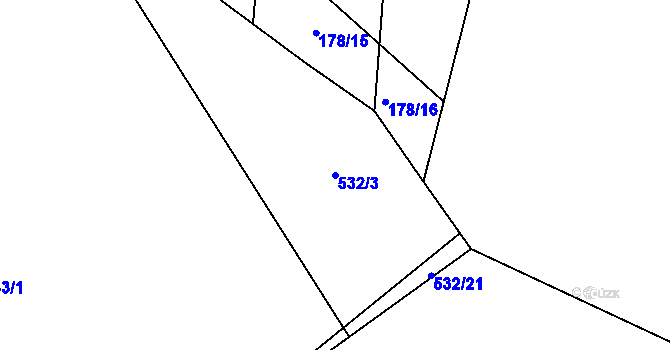 Parcela st. 532/3 v KÚ Brodec, Katastrální mapa