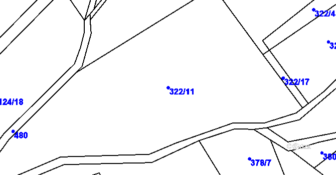 Parcela st. 322/11 v KÚ Brodec, Katastrální mapa