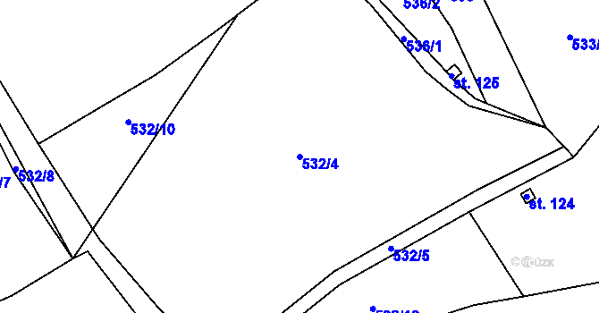 Parcela st. 532/4 v KÚ Brodec, Katastrální mapa