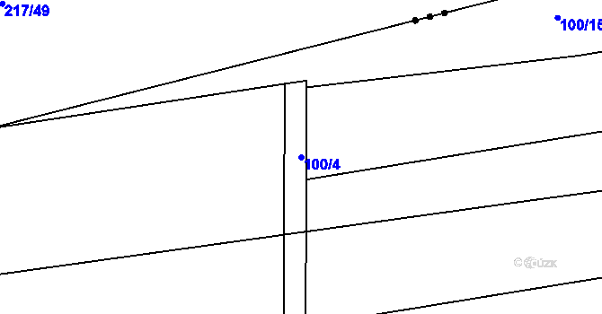 Parcela st. 100/4 v KÚ Brodec, Katastrální mapa