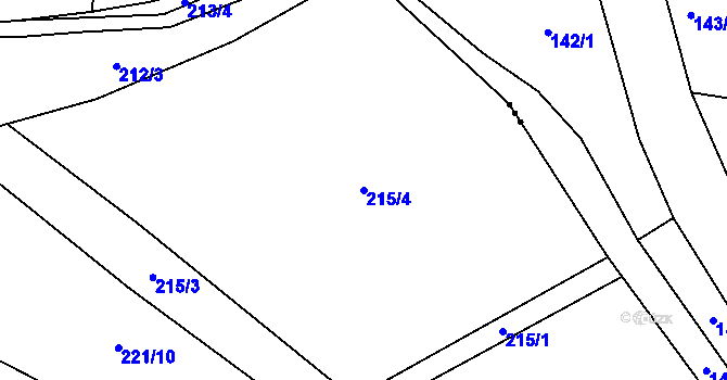 Parcela st. 215/4 v KÚ Brodec, Katastrální mapa