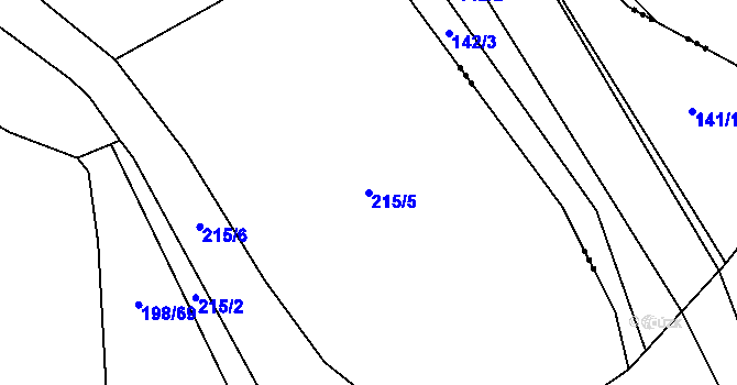 Parcela st. 215/5 v KÚ Brodec, Katastrální mapa