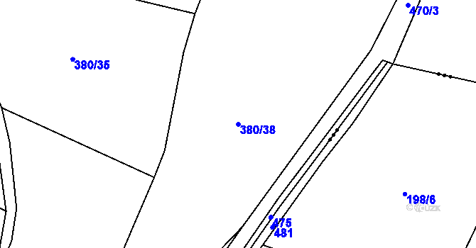 Parcela st. 380/38 v KÚ Brodec, Katastrální mapa