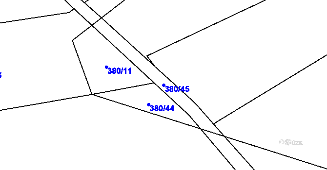 Parcela st. 380/45 v KÚ Brodec, Katastrální mapa