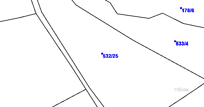 Parcela st. 532/25 v KÚ Brodec, Katastrální mapa