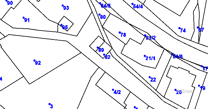 Parcela st. 82 v KÚ Brodek u Konice, Katastrální mapa