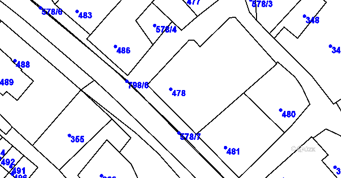 Parcela st. 478 v KÚ Brodek u Konice, Katastrální mapa