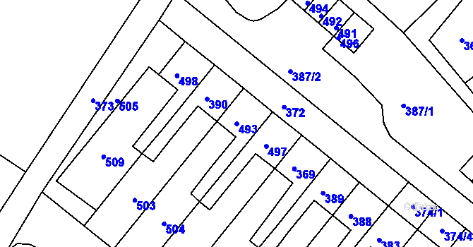 Parcela st. 493 v KÚ Brodek u Konice, Katastrální mapa