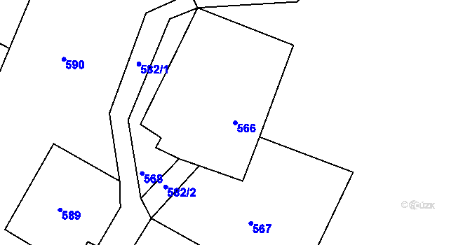 Parcela st. 566 v KÚ Brodek u Konice, Katastrální mapa