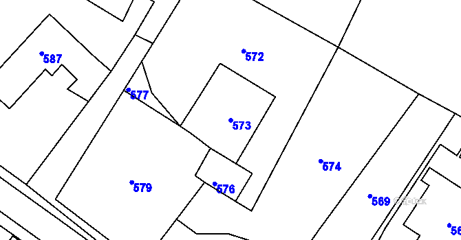 Parcela st. 573 v KÚ Brodek u Konice, Katastrální mapa
