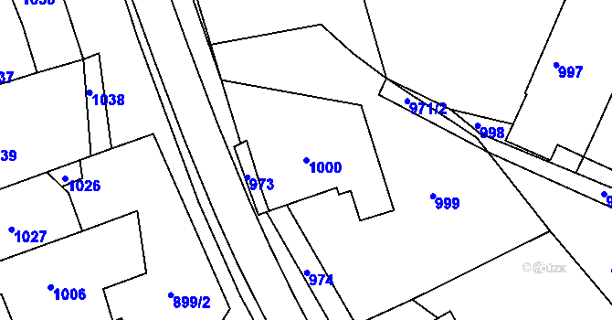 Parcela st. 1000 v KÚ Brodek u Konice, Katastrální mapa