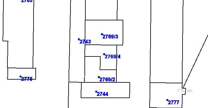 Parcela st. 2769/4 v KÚ Brodek u Konice, Katastrální mapa