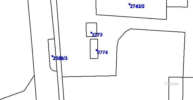 Parcela st. 2774 v KÚ Brodek u Konice, Katastrální mapa