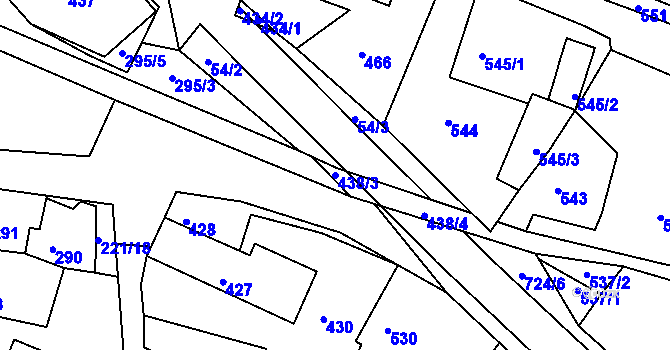 Parcela st. 438/3 v KÚ Brodek u Konice, Katastrální mapa