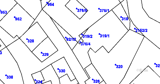 Parcela st. 376/4 v KÚ Dešná, Katastrální mapa