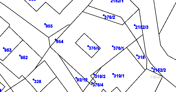 Parcela st. 376/5 v KÚ Dešná, Katastrální mapa