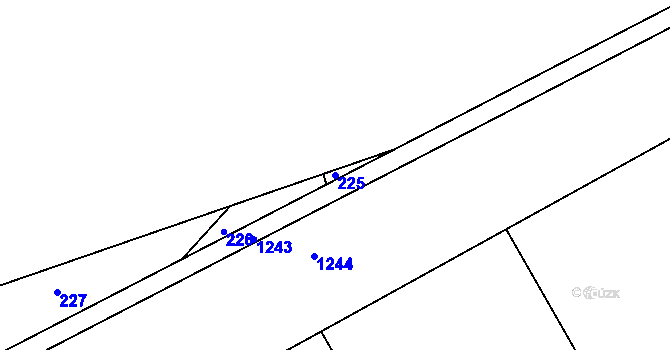 Parcela st. 225 v KÚ Lhota u Konice, Katastrální mapa
