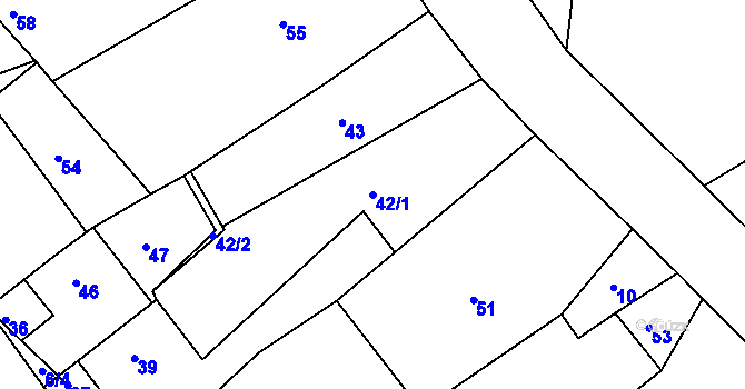 Parcela st. 42/1 v KÚ Lhota u Konice, Katastrální mapa