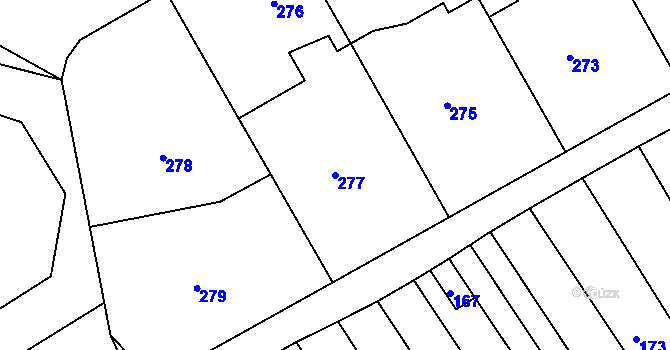 Parcela st. 277 v KÚ Brodek u Prostějova, Katastrální mapa
