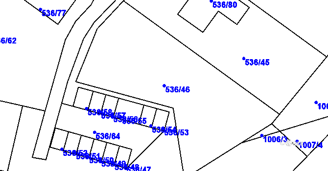 Parcela st. 536/46 v KÚ Brodek u Prostějova, Katastrální mapa