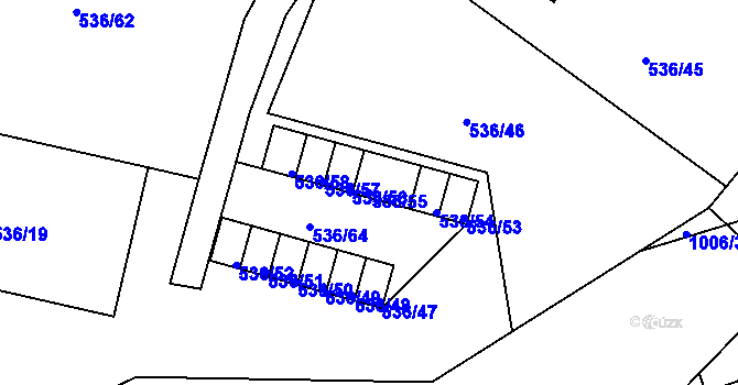 Parcela st. 536/55 v KÚ Brodek u Prostějova, Katastrální mapa