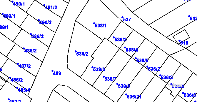Parcela st. 538/10 v KÚ Brodek u Prostějova, Katastrální mapa