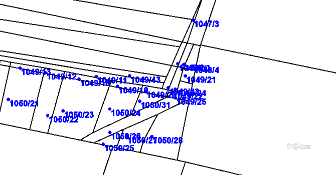 Parcela st. 1049/23 v KÚ Brodek u Prostějova, Katastrální mapa