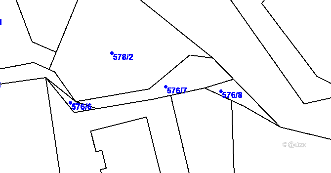 Parcela st. 576/7 v KÚ Brodek u Prostějova, Katastrální mapa
