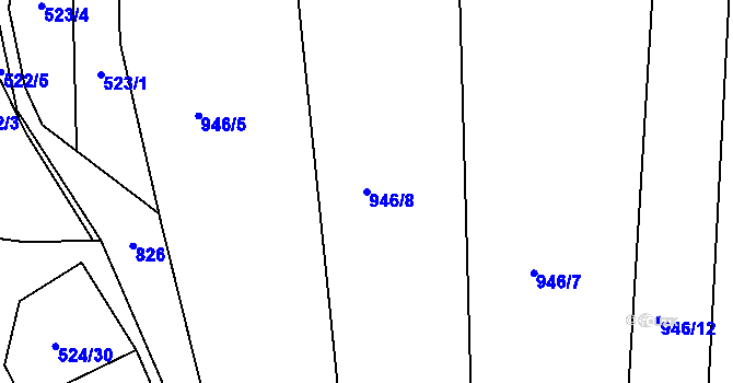 Parcela st. 946/8 v KÚ Brodek u Prostějova, Katastrální mapa