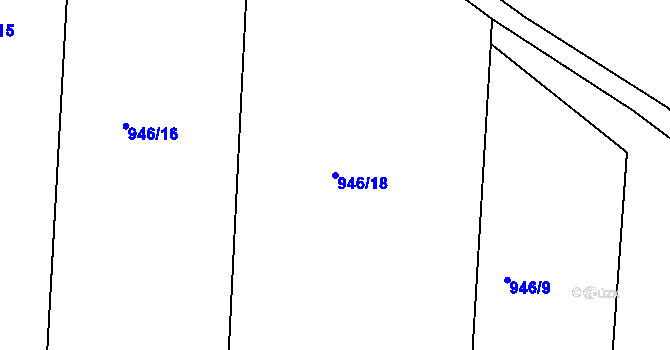 Parcela st. 946/18 v KÚ Brodek u Prostějova, Katastrální mapa