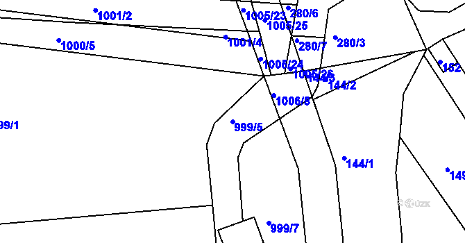 Parcela st. 999/5 v KÚ Brodek u Prostějova, Katastrální mapa