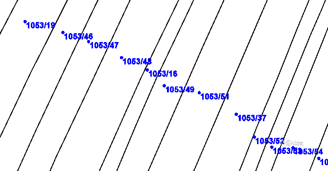 Parcela st. 1053/49 v KÚ Brodek u Prostějova, Katastrální mapa