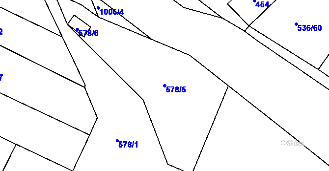 Parcela st. 578/5 v KÚ Brodek u Prostějova, Katastrální mapa