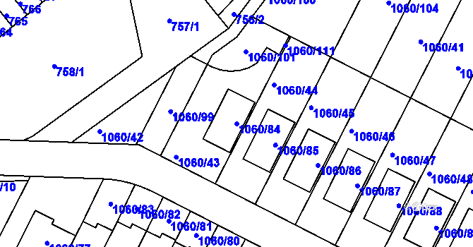 Parcela st. 1060/84 v KÚ Brodek u Prostějova, Katastrální mapa