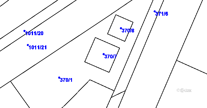 Parcela st. 370/7 v KÚ Brodek u Prostějova, Katastrální mapa