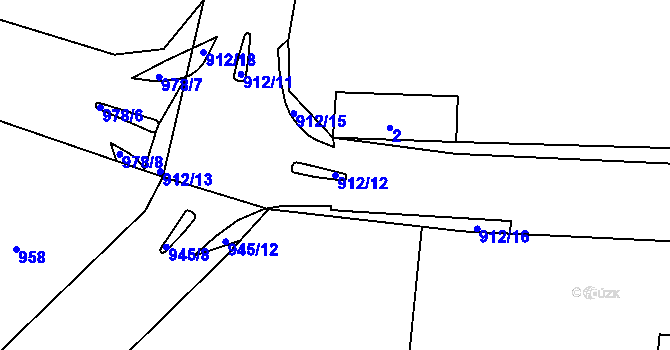Parcela st. 912/12 v KÚ Brodek u Prostějova, Katastrální mapa