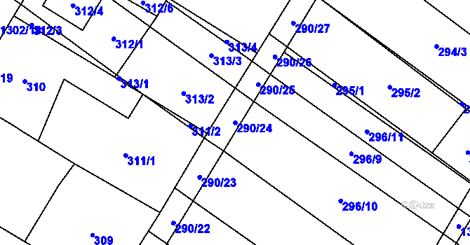 Parcela st. 290/24 v KÚ Brodek u Přerova, Katastrální mapa