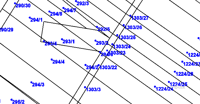 Parcela st. 294/6 v KÚ Brodek u Přerova, Katastrální mapa
