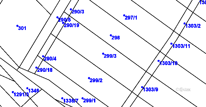 Parcela st. 299/3 v KÚ Brodek u Přerova, Katastrální mapa