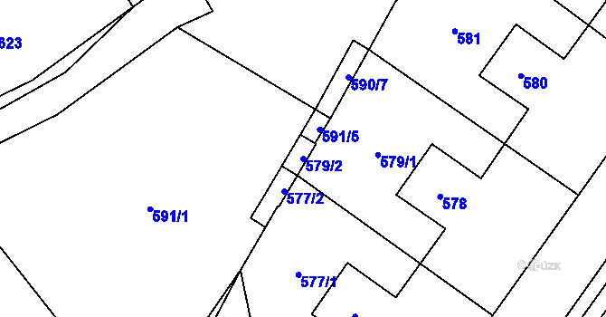 Parcela st. 579/2 v KÚ Brodek u Přerova, Katastrální mapa