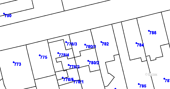 Parcela st. 780/1 v KÚ Brodek u Přerova, Katastrální mapa