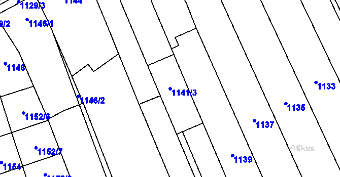 Parcela st. 1141/3 v KÚ Brodek u Přerova, Katastrální mapa