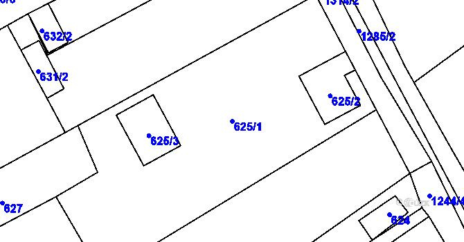 Parcela st. 625/1 v KÚ Brodek u Přerova, Katastrální mapa